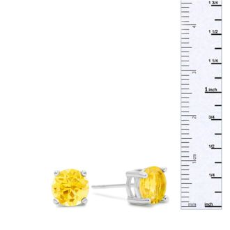 2ct Citrine Earrings in Sterling Silver