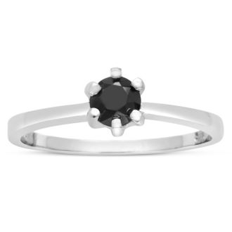 BLOWOUT 1/2ct Black Diamond Ring In Sterling Silver