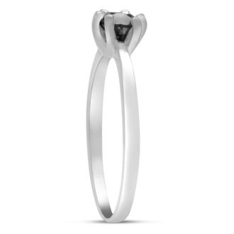 BLOWOUT 1/2ct Black Diamond Ring In Sterling Silver