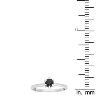 BLOWOUT 1/2ct Black Diamond Ring In Sterling Silver