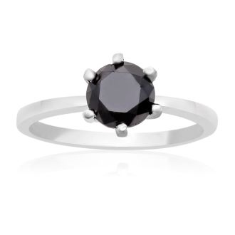 Estate Jewelry 1ct Black Diamond Ring In Sterling Silver, Size 5.0