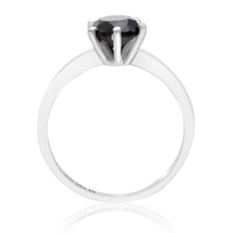 Estate Jewelry 1ct Black Diamond Ring In Sterling Silver, Size 5.0
