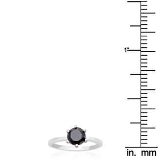 Estate Jewelry 1ct Black Diamond Ring In Sterling Silver, Size 5.0