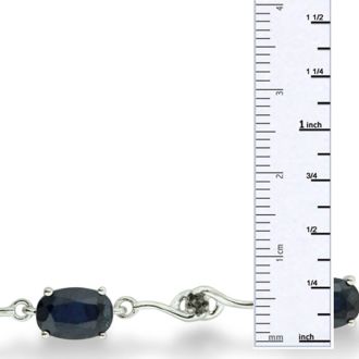 6ct Sapphire and Black Diamond Bracelet in Sterling Silver
