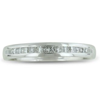 1/4 Carat Diamond Wedding Band In 14 Karat White Gold