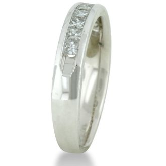 1/2 Carat Diamond Wedding Band In 14 Karat White Gold