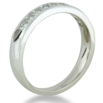 1/2 Carat Diamond Wedding Band In 14 Karat White Gold
