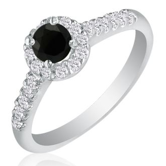 Hansa 1/2ct Black Diamond Engagement Ring in 14k White Gold