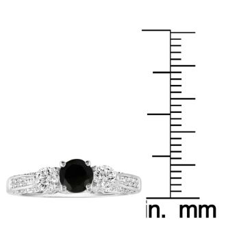 Hansa 1 Carat Black Diamond Engagement Ring in 14k White Gold