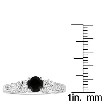 Hansa 1 1/4 Carat Black Diamond Engagement Ring in 14k White Gold