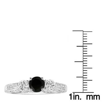 Hansa 1 1/2 Carat Black Diamond Engagement Ring in 14k White Gold