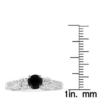 Hansa 2 1/4 Carat Black Diamond Engagement Ring in 14k White Gold