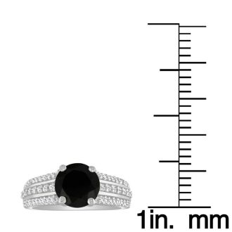 Hansa 1ct Black Diamond Engagement Ring in 14k White Gold