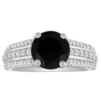Hansa 1 1/3 Carat Black Diamond Engagement Ring in 14k White Gold