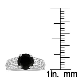 Hansa 1 1/3 Carat Black Diamond Engagement Ring in 14k White Gold