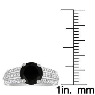 Hansa 2ct Black Diamond Engagement Ring in 14k White Gold
