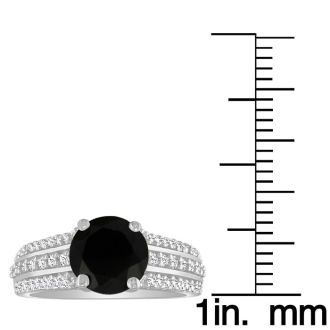 Hansa 2ct Black Diamond Engagement Ring in 14k White Gold
