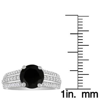Hansa 2 1/2ct Black Diamond Engagement Ring in 14k White Gold
