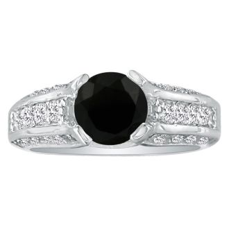 Hansa 1ct Black Diamond Engagement Ring in 14k White Gold
