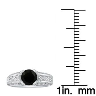 Hansa 1ct Black Diamond Engagement Ring in 14k White Gold
