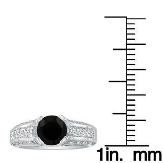 Hansa 1 1/3ct Black Diamond Engagement Ring in 14k White Gold
