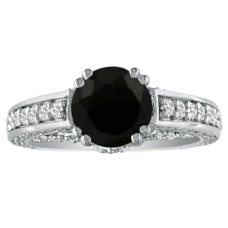 Hansa 2 2/3 Carat Black Diamond Engagement Ring in 14k White Gold
