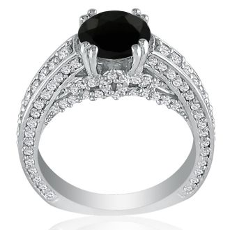 Hansa 2 2/3 Carat Black Diamond Engagement Ring in 14k White Gold