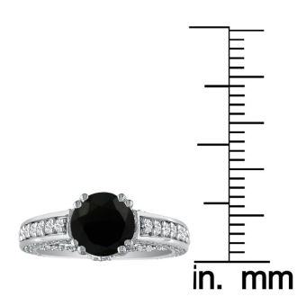 Hansa 2 2/3 Carat Black Diamond Engagement Ring in 14k White Gold
