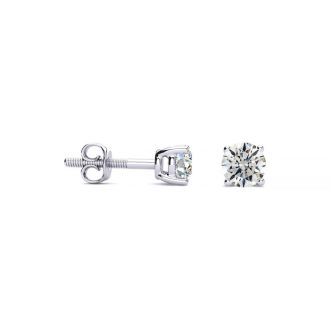 1/4 Carat Round Diamond Stud Earrings In Platinum