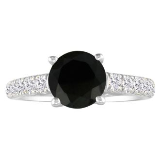 Hansa 1 1/2 Carat Black Diamond Engagement Ring in 14k White Gold