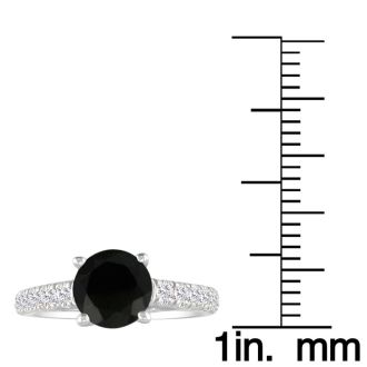 Hansa 1 1/2 Carat Black Diamond Engagement Ring in 14k White Gold