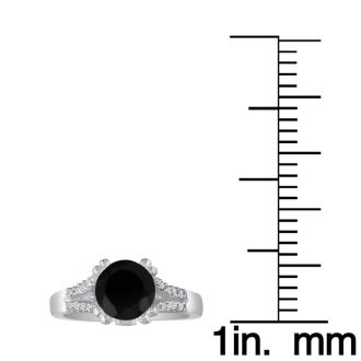 Hansa 2/3 Carat Black Diamond Engagement Ring in 14k White Gold