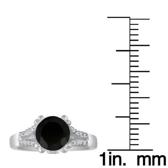 Hansa 1 1/4 Carat Black Diamond Engagement Ring in 14k White Gold