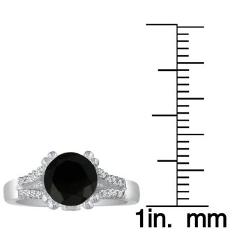 Hansa 1 3/4 Carat Black Diamond Engagement Ring in 14k White Gold