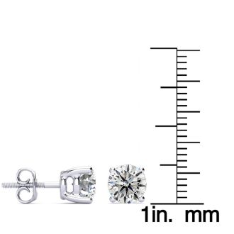2 Carat Diamond Stud Earrings In Platinum
