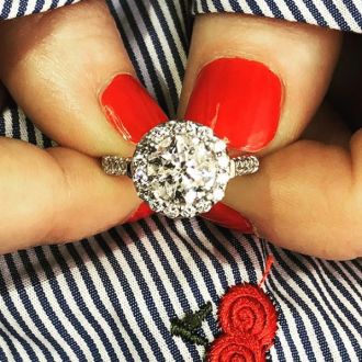 2 3/4 Carat Round Diamond Halo Engagement Ring in 14k White Gold