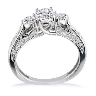 Hansa 1 1/2ct Diamond Round Engagement Ring in 14k White Gold, H-I, SI2-I1, Available Ring Sizes 4-9.5