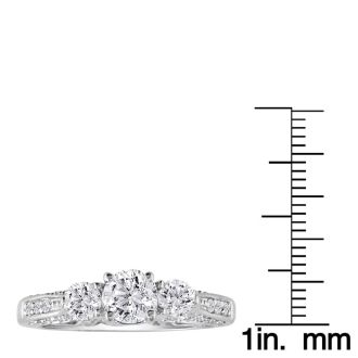 Hansa 1 1/2ct Diamond Round Engagement Ring in 14k White Gold, H-I, SI2-I1, Available Ring Sizes 4-9.5