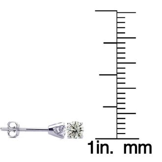 1/3 Carat Colorless Diamond Stud Earrings In 14 Karat White Gold