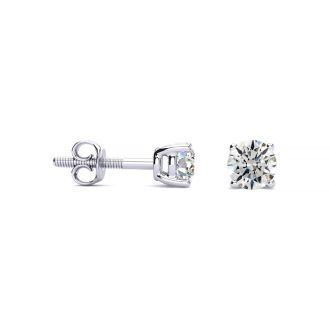 1/2 Carat Diamond Stud Earrings In Platinum