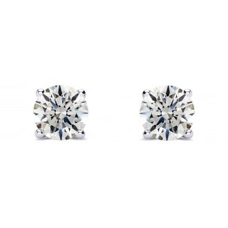 1/2 Carat Diamond Stud Earrings In Platinum
