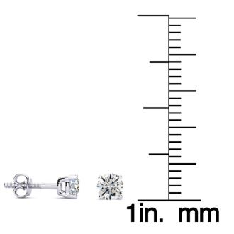 1/2 Carat Diamond Stud Earrings In Platinum