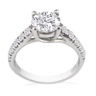 1 1/2 Carat Round Diamond Engagement Ring in 18k White Gold