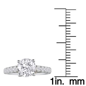 1 1/2 Carat Round Diamond Engagement Ring in 18k White Gold