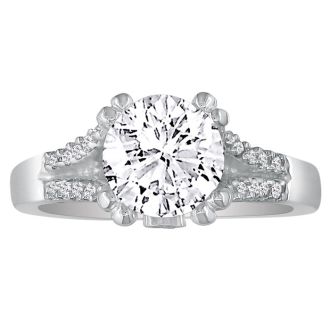 Hansa 1 3/4ct Diamond Round Engagement Ring in 14k White Gold, H-I, SI2-I1, Available Ring Sizes 4-9.5