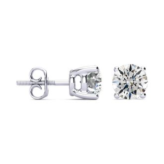 2 Carat Diamond Stud Earrings In Platinum