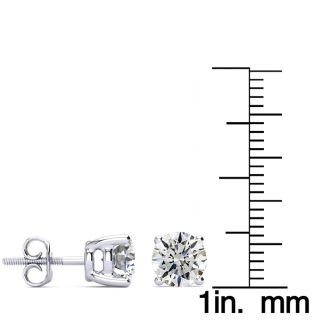 2 Carat Diamond Stud Earrings In Platinum