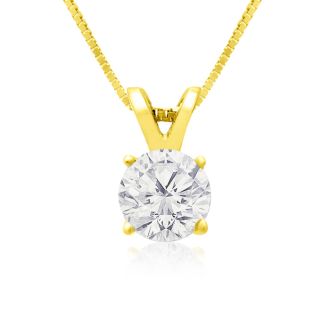 Diamond Pendants: Pretty 2/3ct 14k Yellow Gold Diamond Pendant