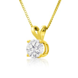 Diamond Pendants: Pretty 2/3ct 14k Yellow Gold Diamond Pendant