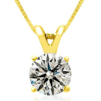 Diamond Pendants: Pretty 3/4ct 14k Yellow Gold Diamond Pendant